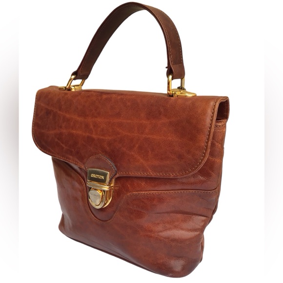 Oroton Vintage Brown Leather Satchel Made In Australia - Picture 6 of 15